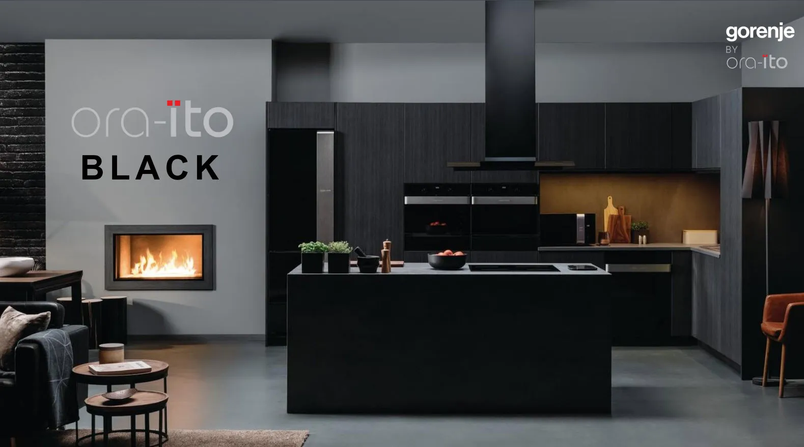 Gorenje קולט אדים אי בעיצוב ORA ITO תוצרת Gorenje זכוכית שחורה דגם IHGC963ORAB — תמונה 5